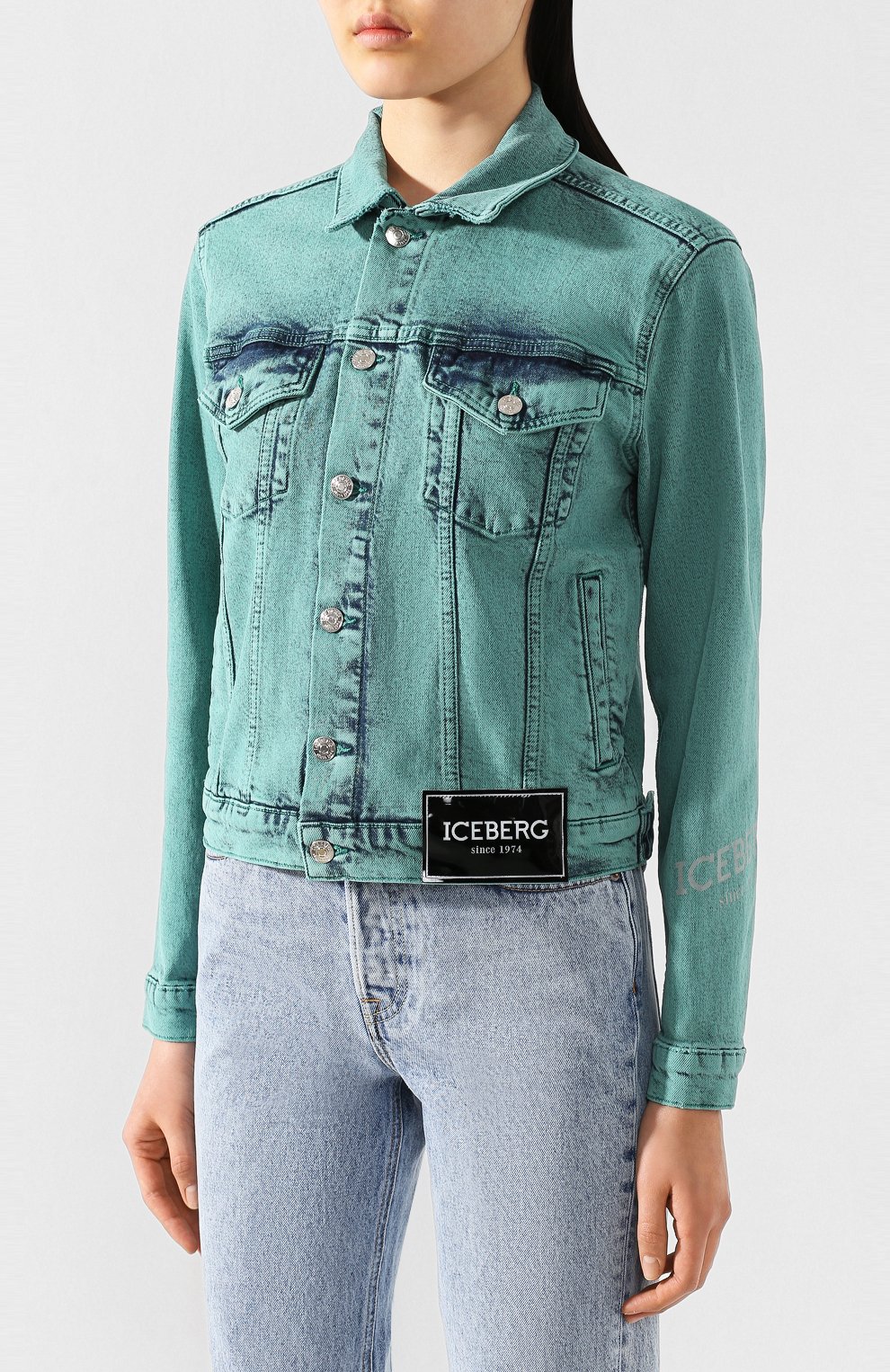 Джинсовая куртка ICEBERG зеленого цвета по цене 29450 руб., арт. 20E I2P0/0013/6005, фото 3 Джинсовая куртка ICEBERG, арт. 20E I2P0/0013/6005, фото 3