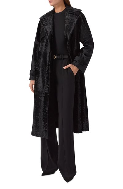Женская шуба из свакары MVST, арт. M031/BROADTAIL BLACK