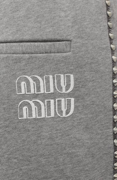 Хлопковые джоггеры MIU MIU, арт. MJP268-1Z9J-F0031, фото 5