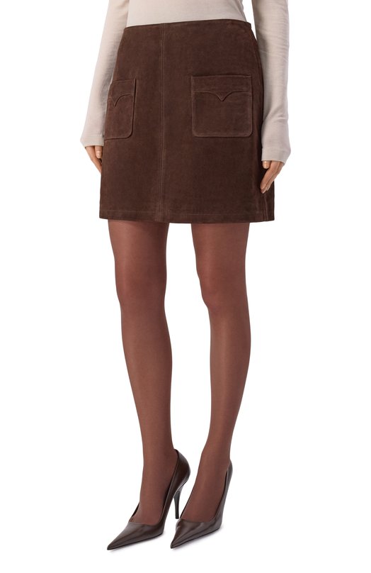 Замшевая юбка Zadig and Voltaire RWSK01066 Коричневый  RWSK01066 Фото 3