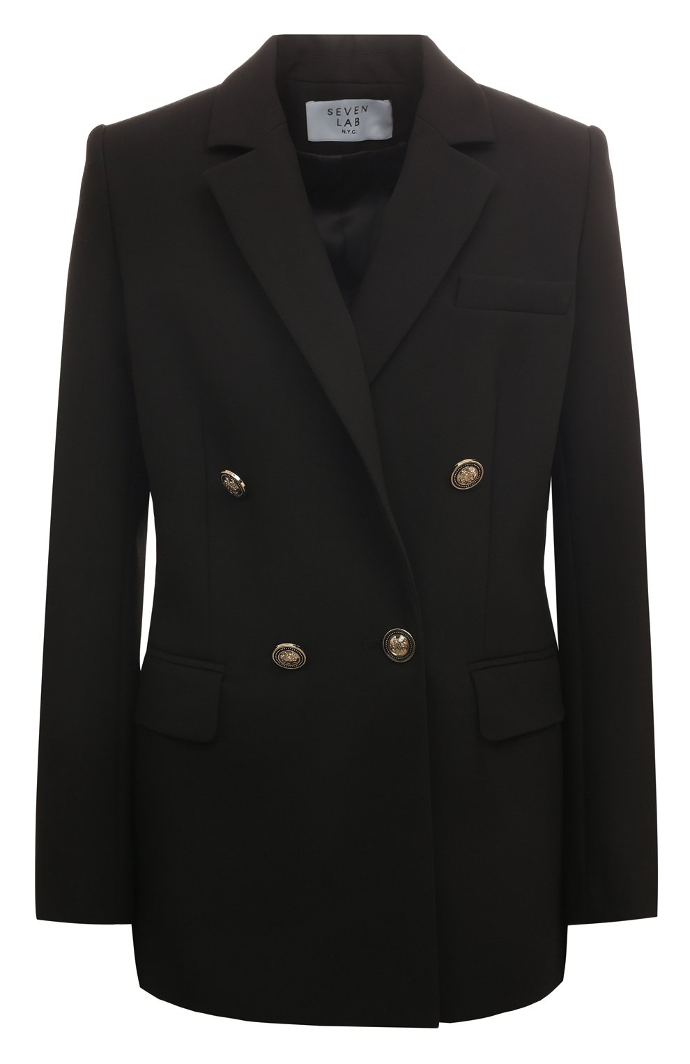 Жакет из вискозы SEVEN LAB черного цвета по цене 25410 руб., арт. SJK2.02.900.351, фото 1 Жакет из вискозы SEVEN LAB, арт. SJK2.02.900.351, фото 1