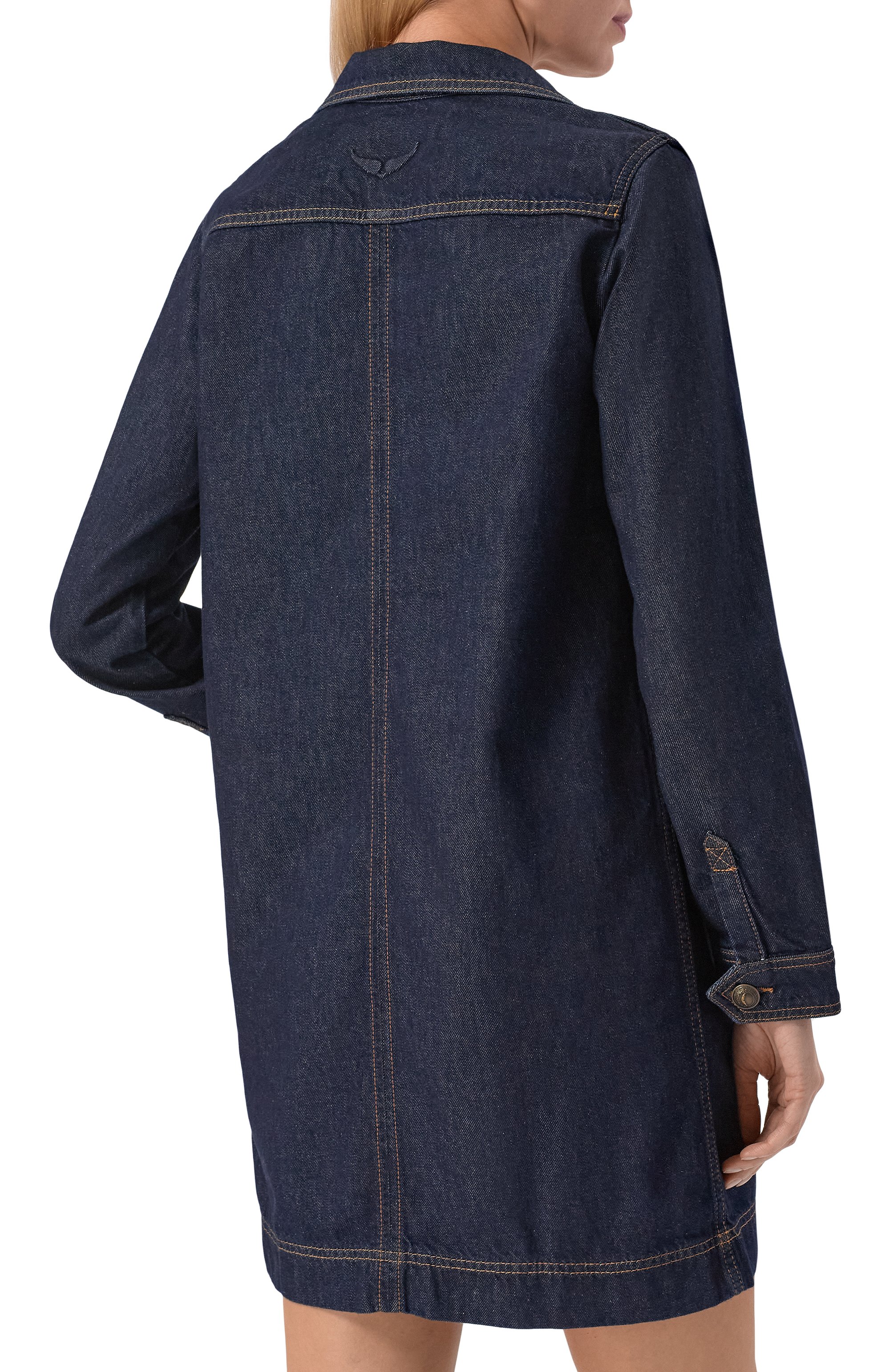 Джинсовое платье ZADIG AND VOLTAIRE синего цвета по цене 53550 руб., арт. WWDR02576, фото 4 Джинсовое платье ZADIG AND VOLTAIRE, арт. WWDR02576, фото 4