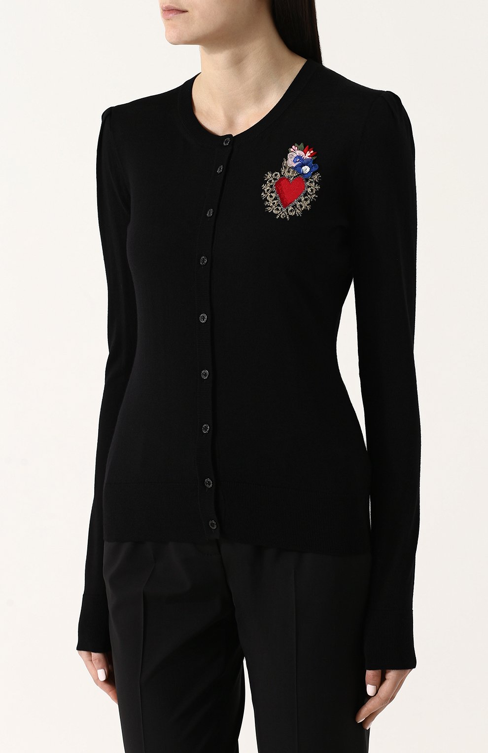Приталенный кардиган из смеси шерсти и вискозы с шелком DOLCE & GABBANA, арт. FX023Z/JAMCS, фото 3