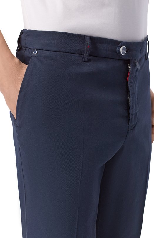Брюки из хлопка и шелка Kiton UFPPERK0607H Синий  UFPPERK0607H Фото 5