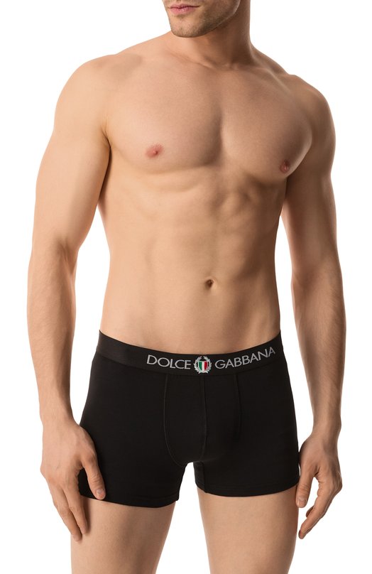 Хлопковые боксеры Dolce & Gabbana M4C03J/0NN94 Чёрный  M4C03J/0NN94 Фото 2
