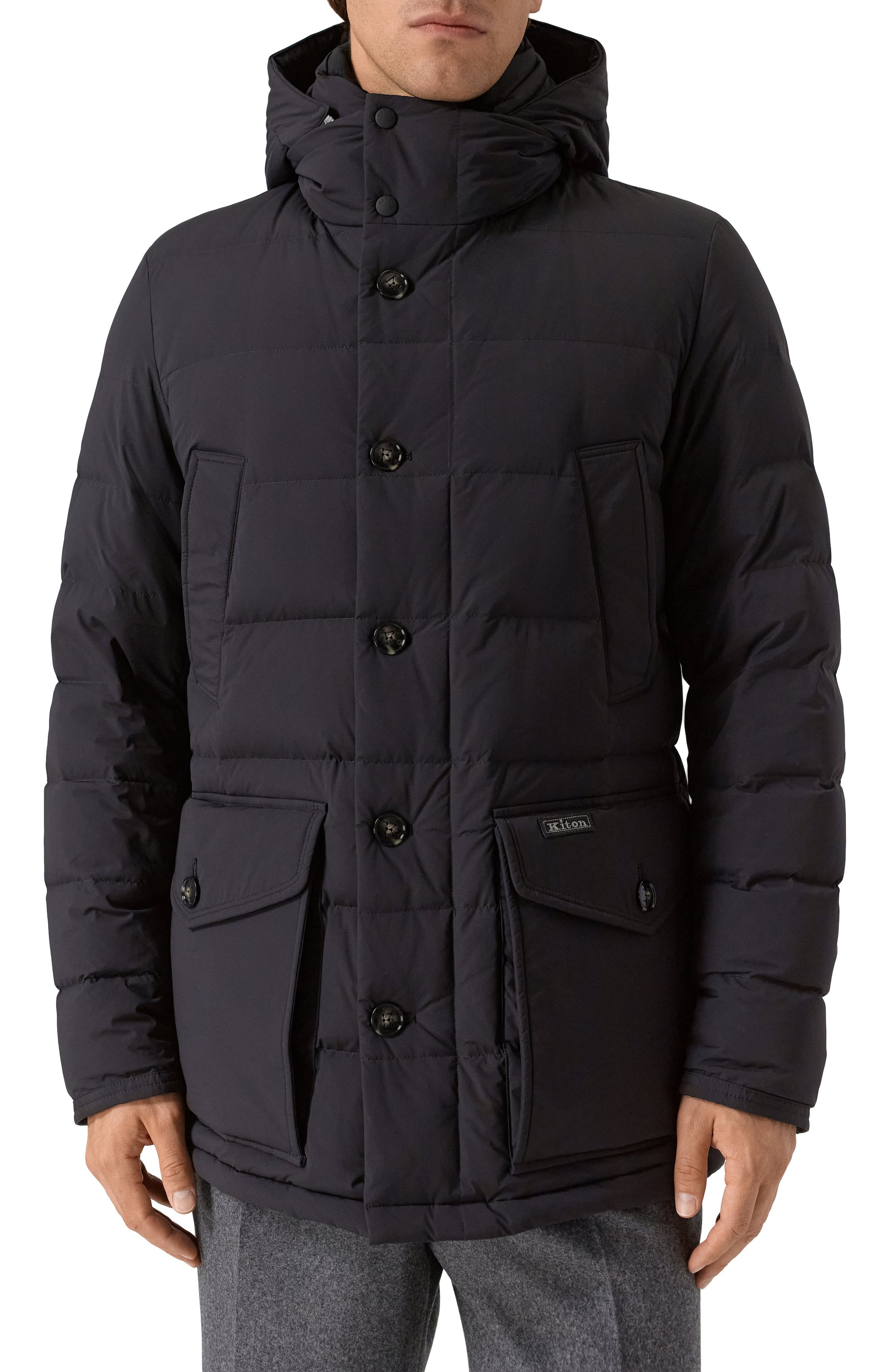 Пуховик KITON темно-серого цвета по цене 865500 руб., арт. UW2250V0440H07, фото 3 Пуховик KITON, арт. UW2250V0440H07, фото 3