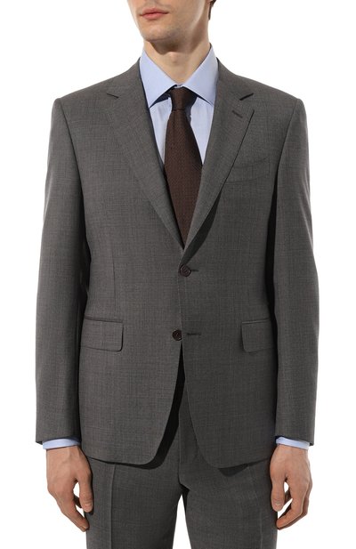 Шерстяной костюм CANALI серого цвета по цене 159000 руб., арт. 11280/19/FC04474, фото 2 Шерстяной костюм CANALI, арт. 11280/19/FC04474, фото 2