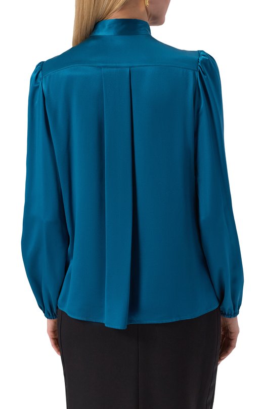 Атласная блузка Dolce & Gabbana F5Q44T/FU1UU Синий  F5Q44T/FU1UU Фото 4