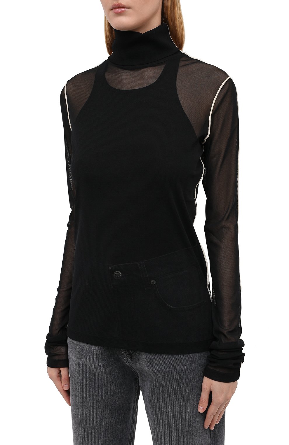 Водолазка HELMUT LANG черного цвета по цене 23850 руб., арт. I05HW515, фото 3 Водолазка HELMUT LANG, арт. I05HW515, фото 3