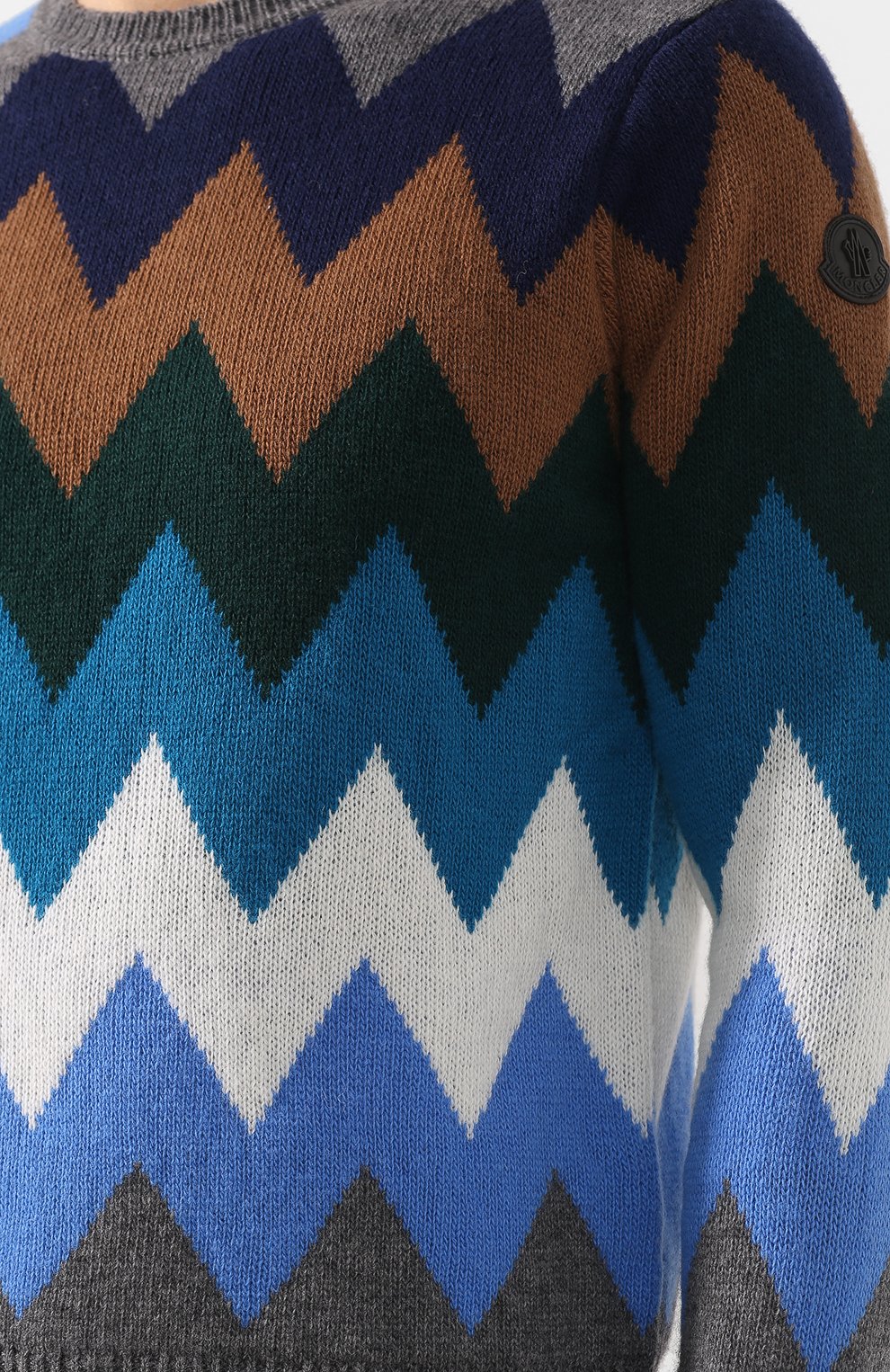 Шерстяной свитер с принтом MONCLER, арт. D2-091-90302-00-969A4, фото 5