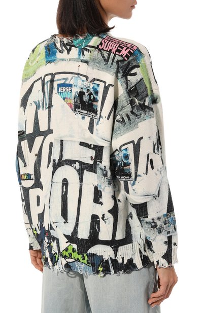 Хлопковый пуловер R13 разноцветного цвета по цене 57400 руб., арт. R13WY009-Y080B, фото 4 Хлопковый пуловер R13, арт. R13WY009-Y080B, фото 4