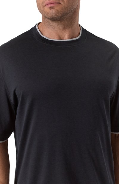 Футболка из шелка и хлопка BRUNELLO CUCINELLI, арт. MH8367427W, фото 5