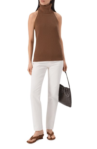 Хлопковый топ 12 STOREEZ коричневого цвета по цене 15000 руб., арт. 136412, фото 2 Хлопковый топ 12 STOREEZ, арт. 136412, фото 2