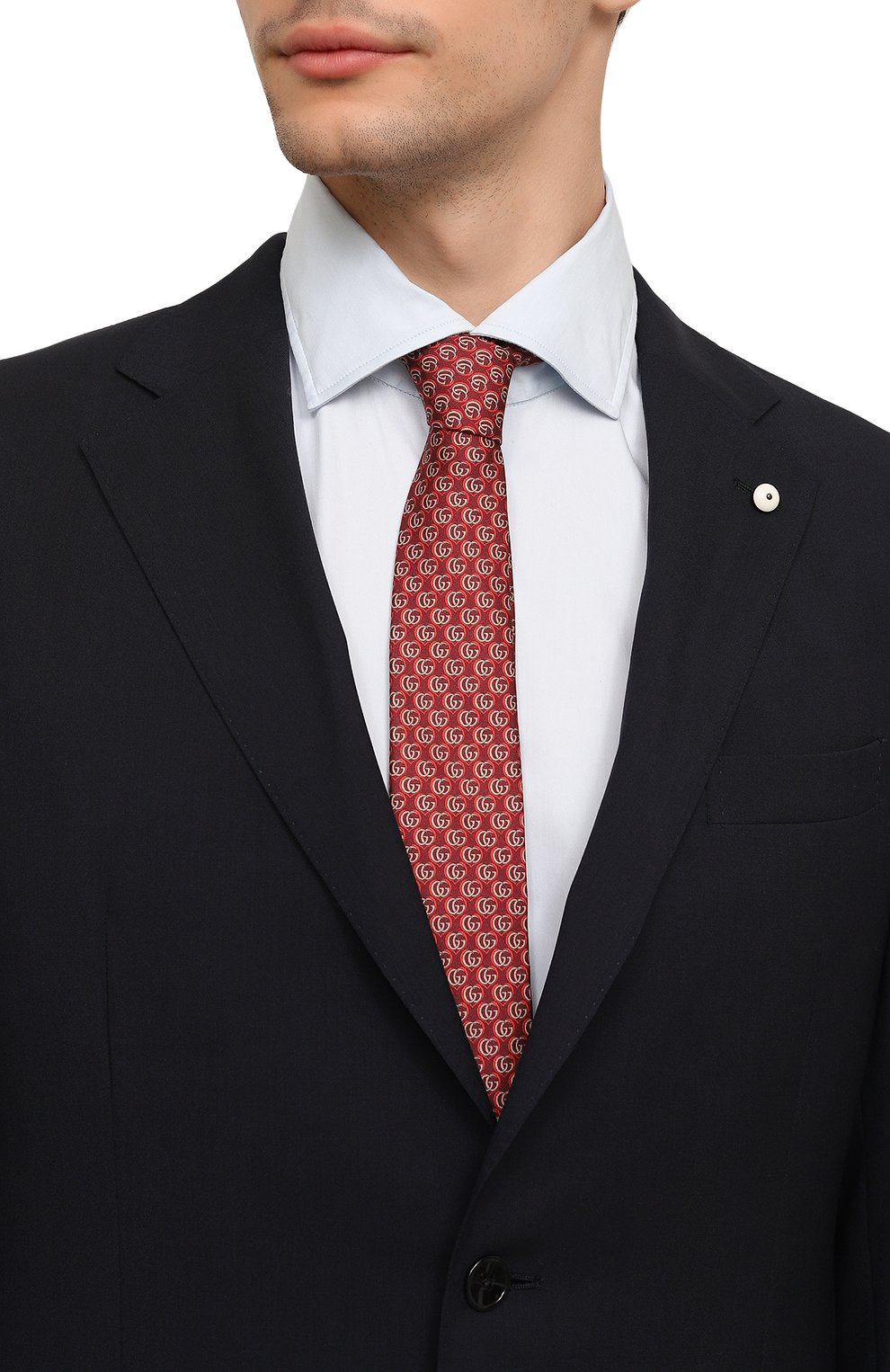 Шелковый галстук GUCCI красного цвета по цене 25920 руб., арт. 597236 4E001, фото 2 Шелковый галстук GUCCI, арт. 597236 4E001, фото 2