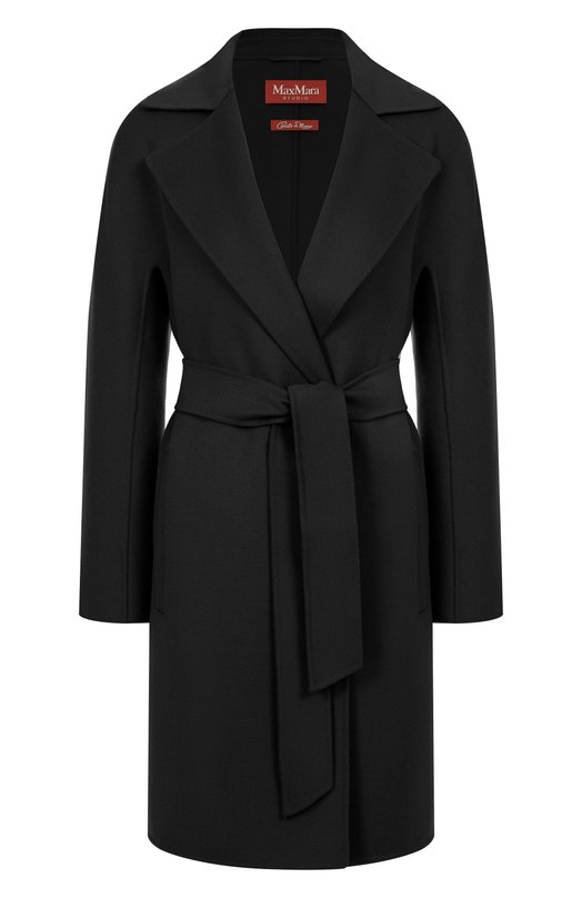 Пальто из шерсти и кашемира Max Mara Studio AJACCI0 Чёрный AJACCI0