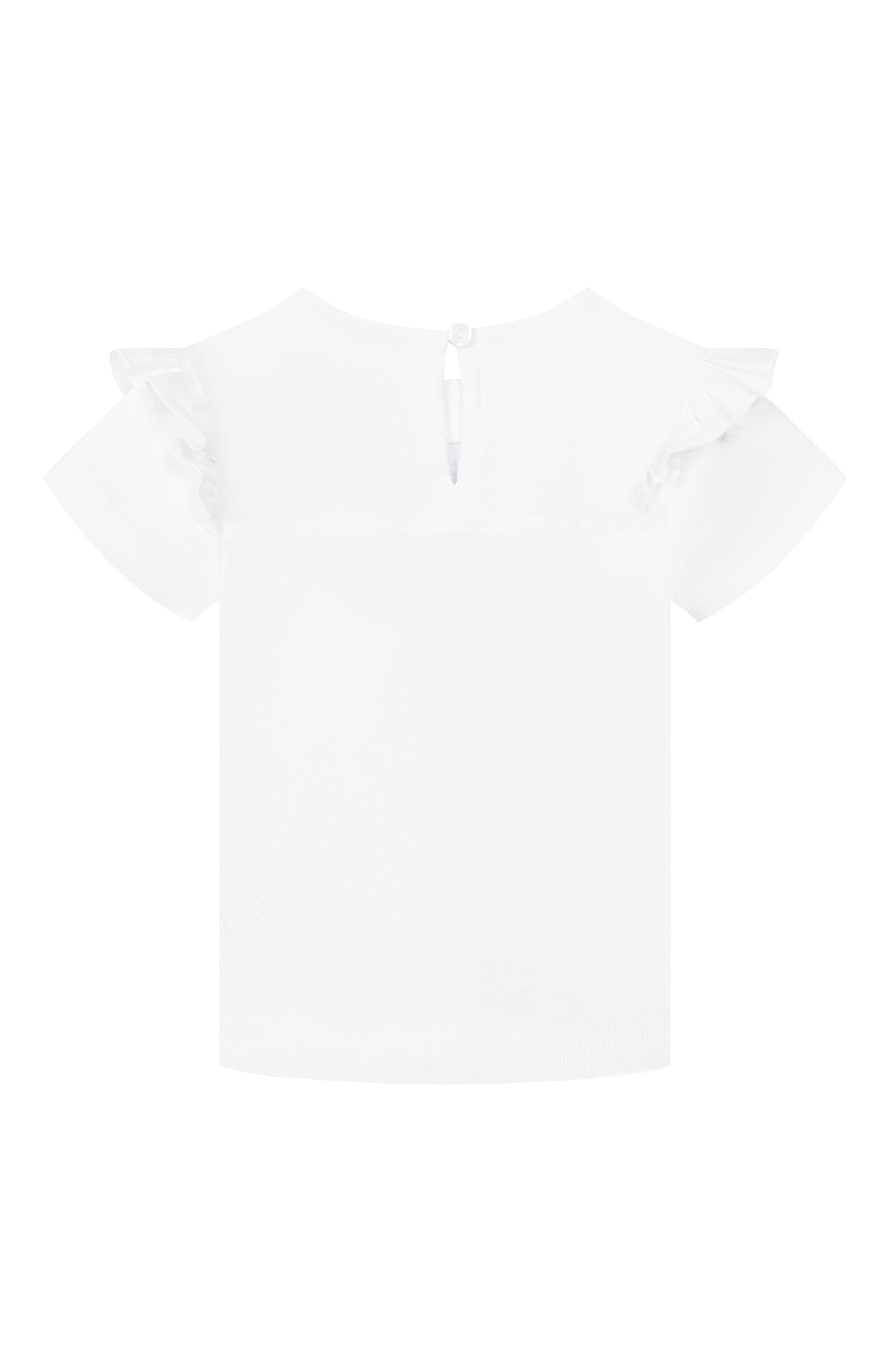 Хлопковая футболка MONNALISA белого цвета по цене 8100 руб., арт. 39G602, фото 2 Хлопковая футболка MONNALISA, арт. 39G602, фото 2