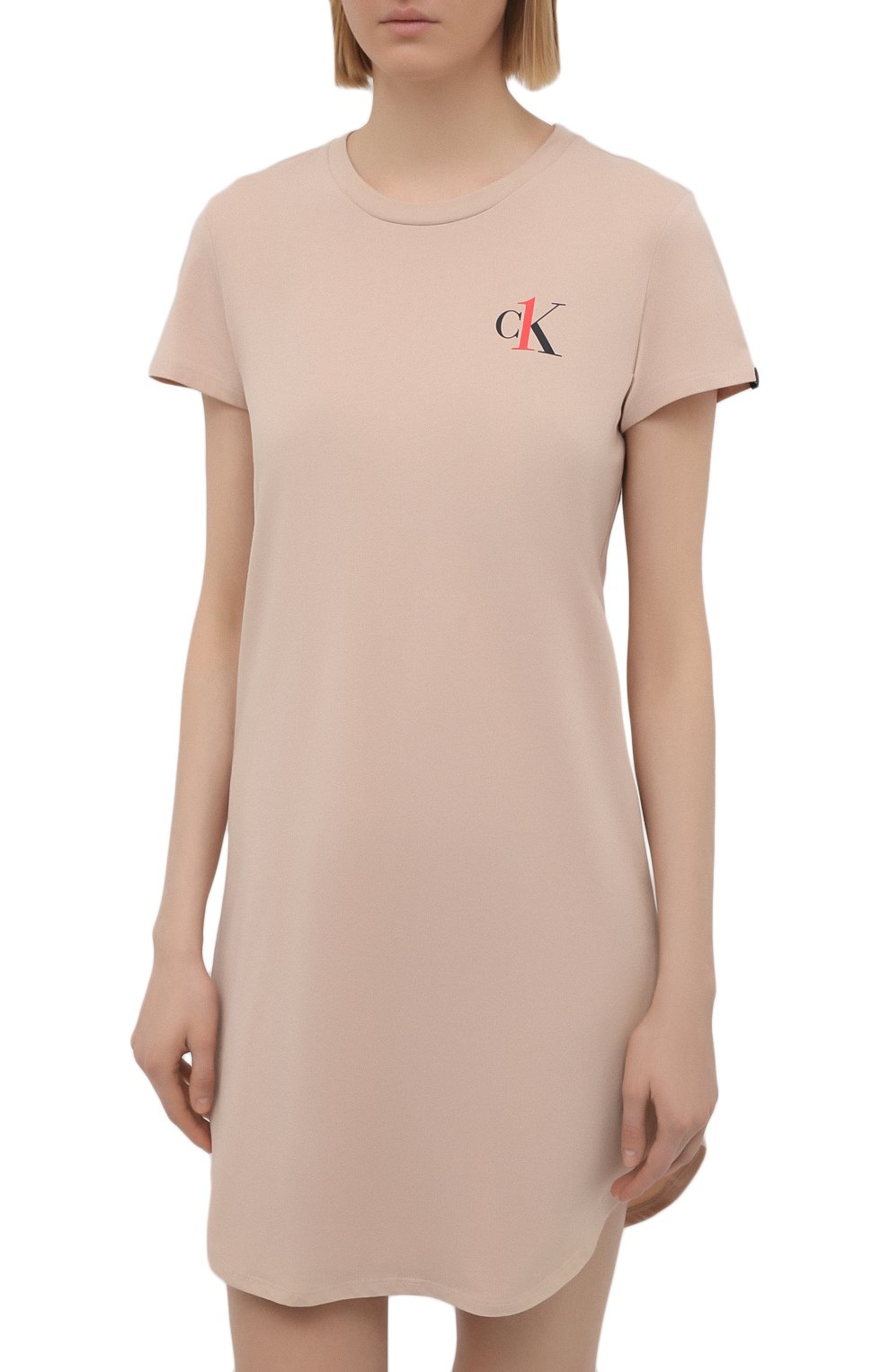 Хлопковая сорочка CALVIN KLEIN бежевого цвета по цене 5810 руб., арт. QS6358E, фото 3 Хлопковая сорочка CALVIN KLEIN, арт. QS6358E, фото 3