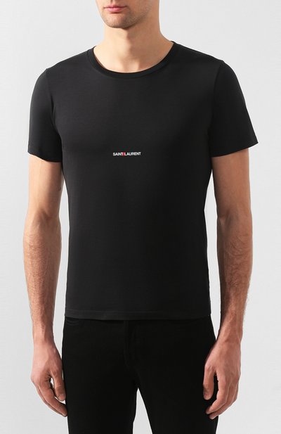 Хлопковая футболка с логотипом бренда SAINT LAURENT, арт. 464572/YB2DQ, фото 3