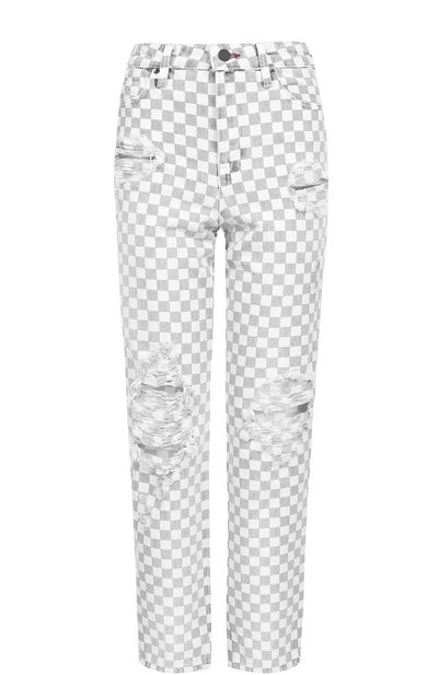 Женские укороченные джинсы в контрастную клетку ALEXANDER WANG, арт. 4D274017AA