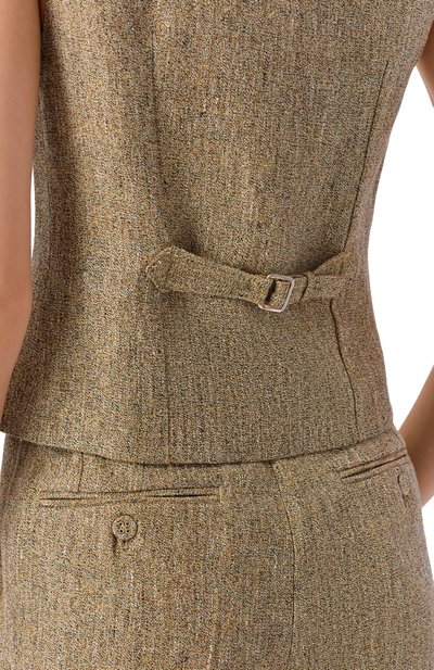 Льняной жилет OFFICINE GENERALE бежевого цвета по цене 43750 руб., арт. S26WTLG406, фото 5 Льняной жилет OFFICINE GENERALE, арт. S26WTLG406, фото 5