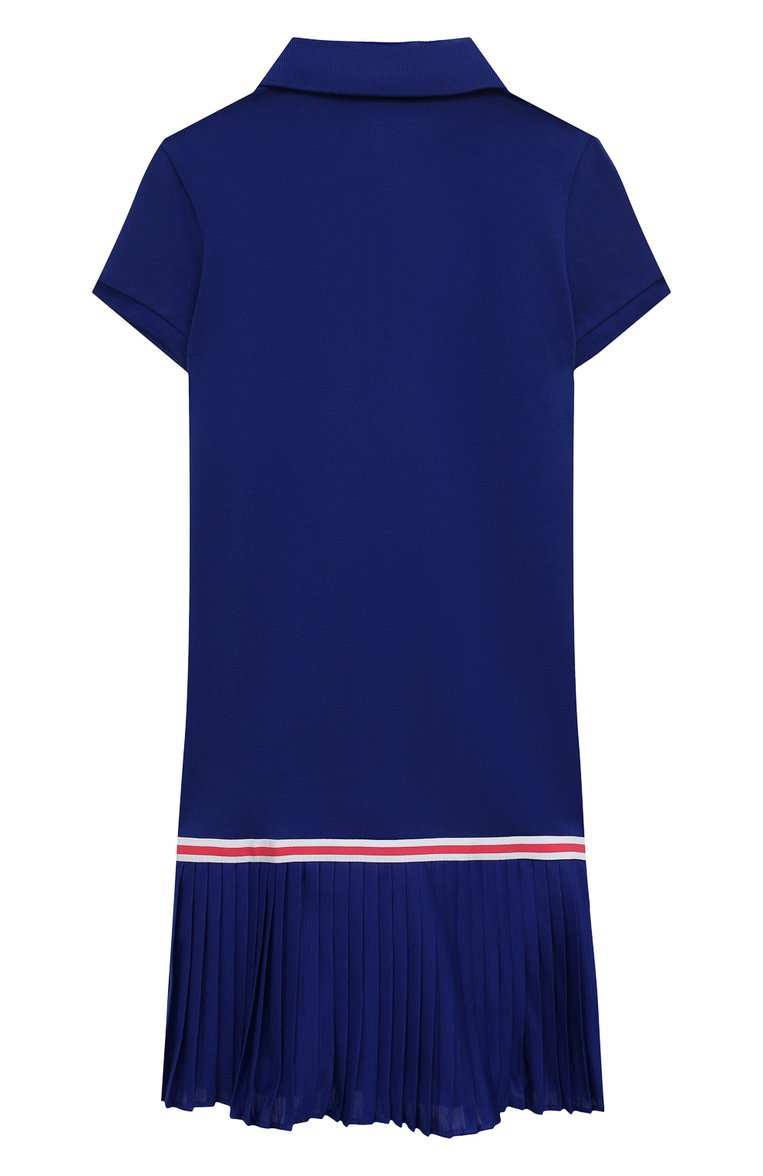 Детское хлопковое платье POLO RALPH LAUREN синего цвета, арт. 313862334 | Фото 2 (Материал внешний: Хлопок; Рукава: Короткие; Девочки Кросс-КТ: Платье-одежда; Случай: Повседневный; Драгоценные камни: Проставлено; Материал сплава: Проставлено; Ростовка одежда: 12 лет | 152 см, 9 лет | 134 см, 8 лет | 128 см)