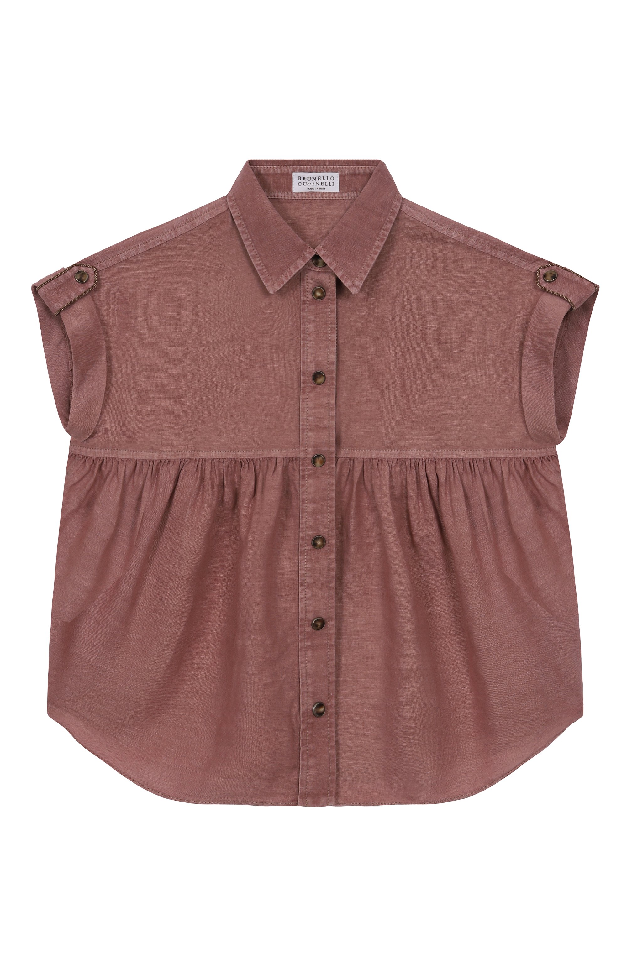 Блузка изо льна и хлопка BRUNELLO CUCINELLI, арт. BD698C604B, фото 1