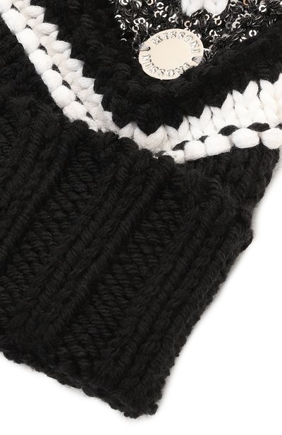 Шапка из шерсти и хлопка MISSONI черно-белого цвета по цене 15450 руб., арт. MV0A57/W0183, фото 3 Шапка из шерсти и хлопка MISSONI, арт. MV0A57/W0183, фото 3
