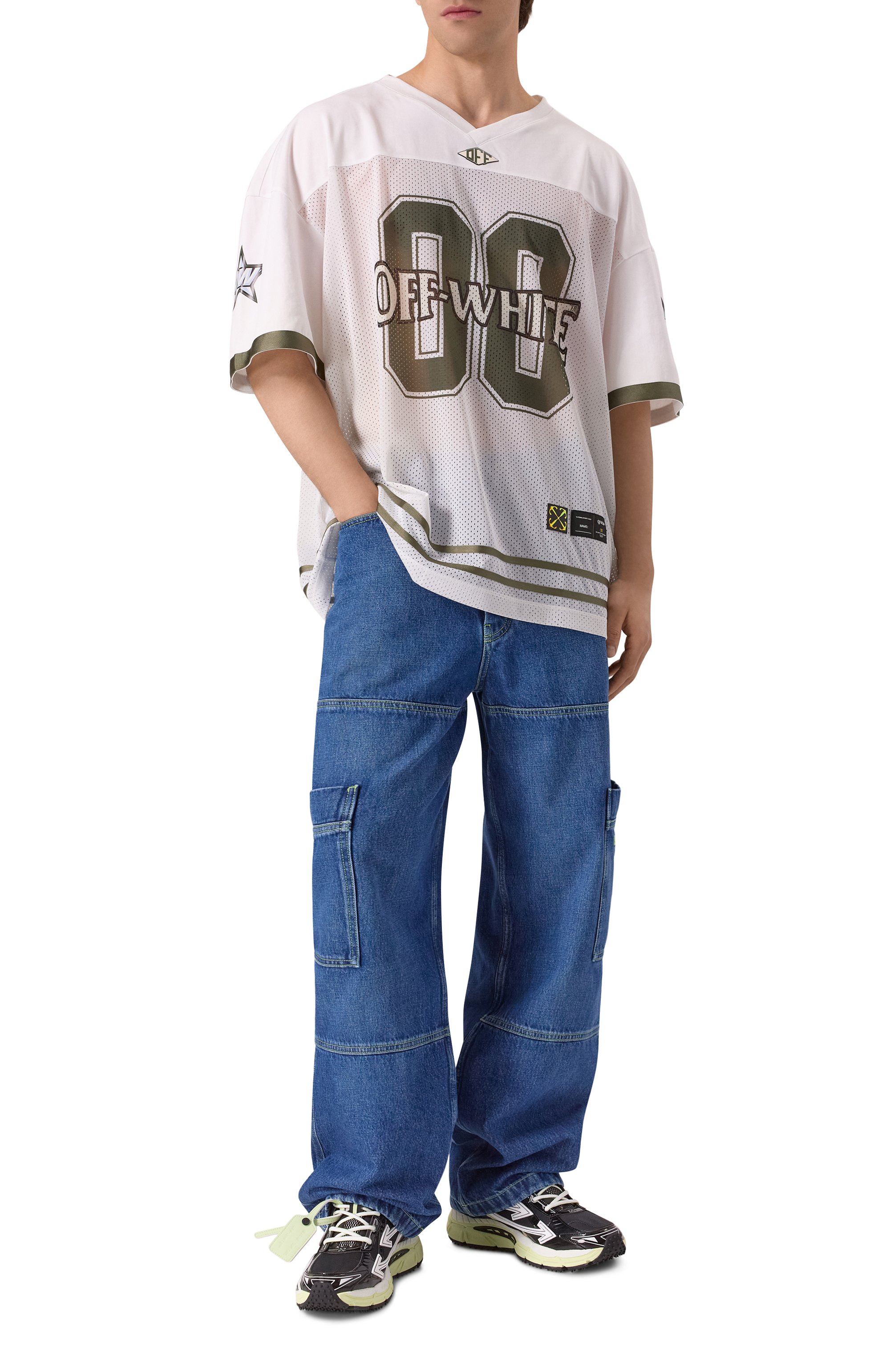 Комбинированные кроссовки be right back OFF-WHITE, арт. 0MIA295S25FAB002, фото 2