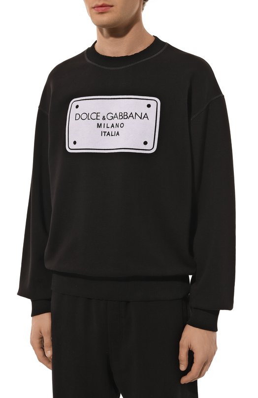 Хлопковый свитшот Dolce & Gabbana G9AHSZ/G7NRT Серый  G9AHSZ/G7NRT Фото 3