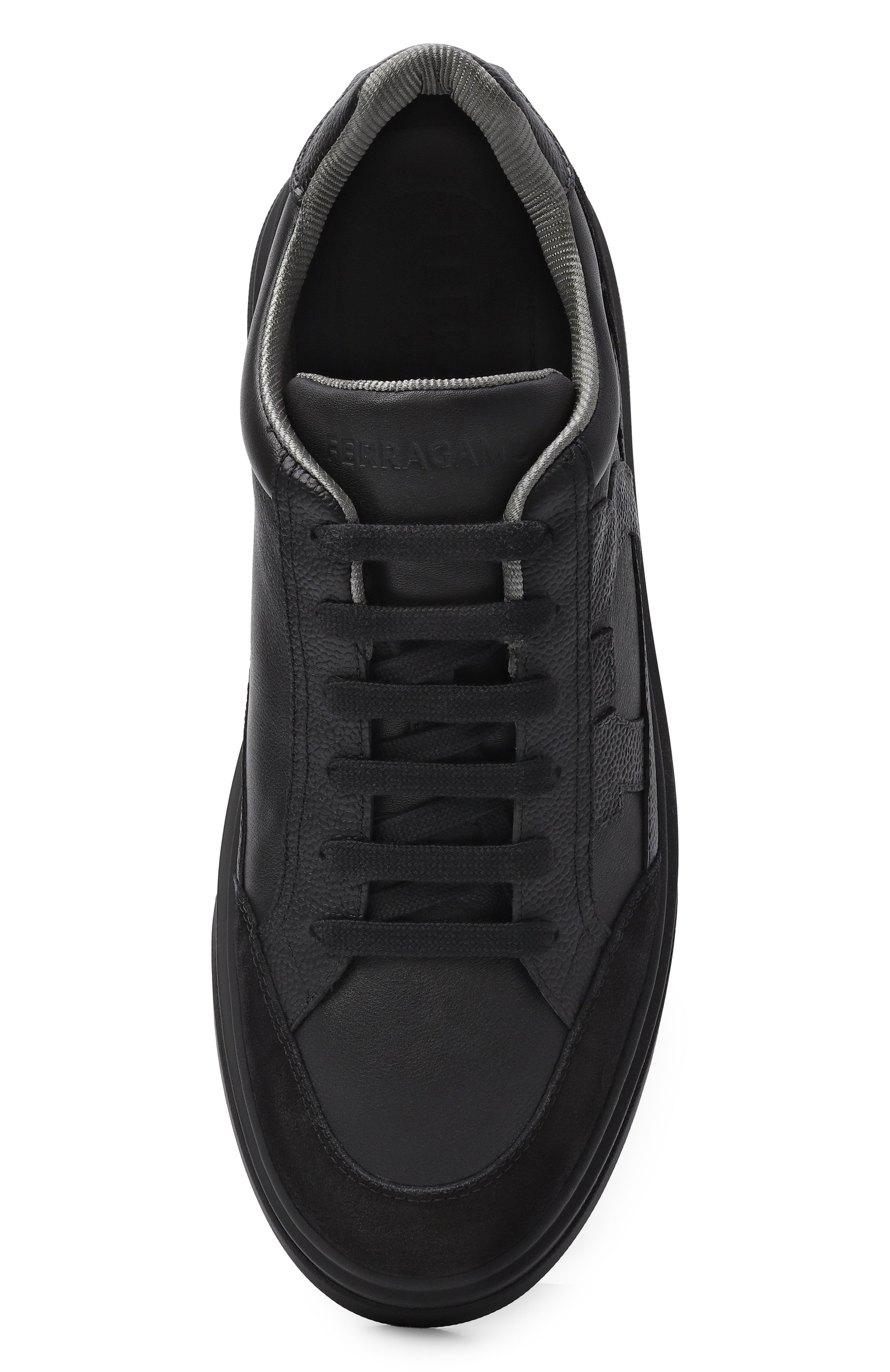 Кожаные кеды FERRAGAMO черного цвета по цене 109500 руб., арт. 023588/778, фото 5 Кожаные кеды FERRAGAMO, арт. 023588/778, фото 5