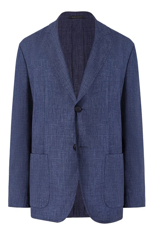 Пиджак из шерсти и шелка Giorgio Armani GM000010/TE13965 Синий GM000010/TE13965