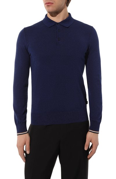 Хлопковое поло BOSS синего цвета по цене 14570 руб., арт. 50486705, фото 3 Хлопковое поло BOSS, арт. 50486705, фото 3