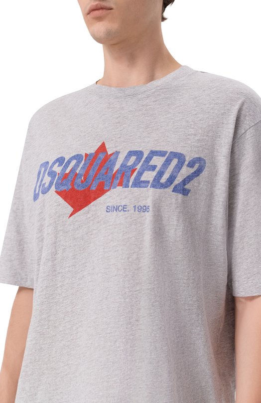 Хлопковая футболка Dsquared2 S74GD1556/D20104 Серый  S74GD1556/D20104 Фото 5