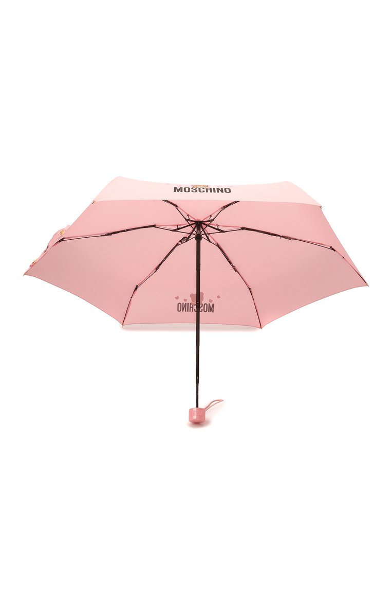 Женский складной зонт MOSCHINO светло-розового цвета, арт. 8042-SUPERMINI | Фото 3 (Материал: Текстиль, Металл, Синтетический материал; Материал сплава: Проставлено; Нос: Не проставлено)