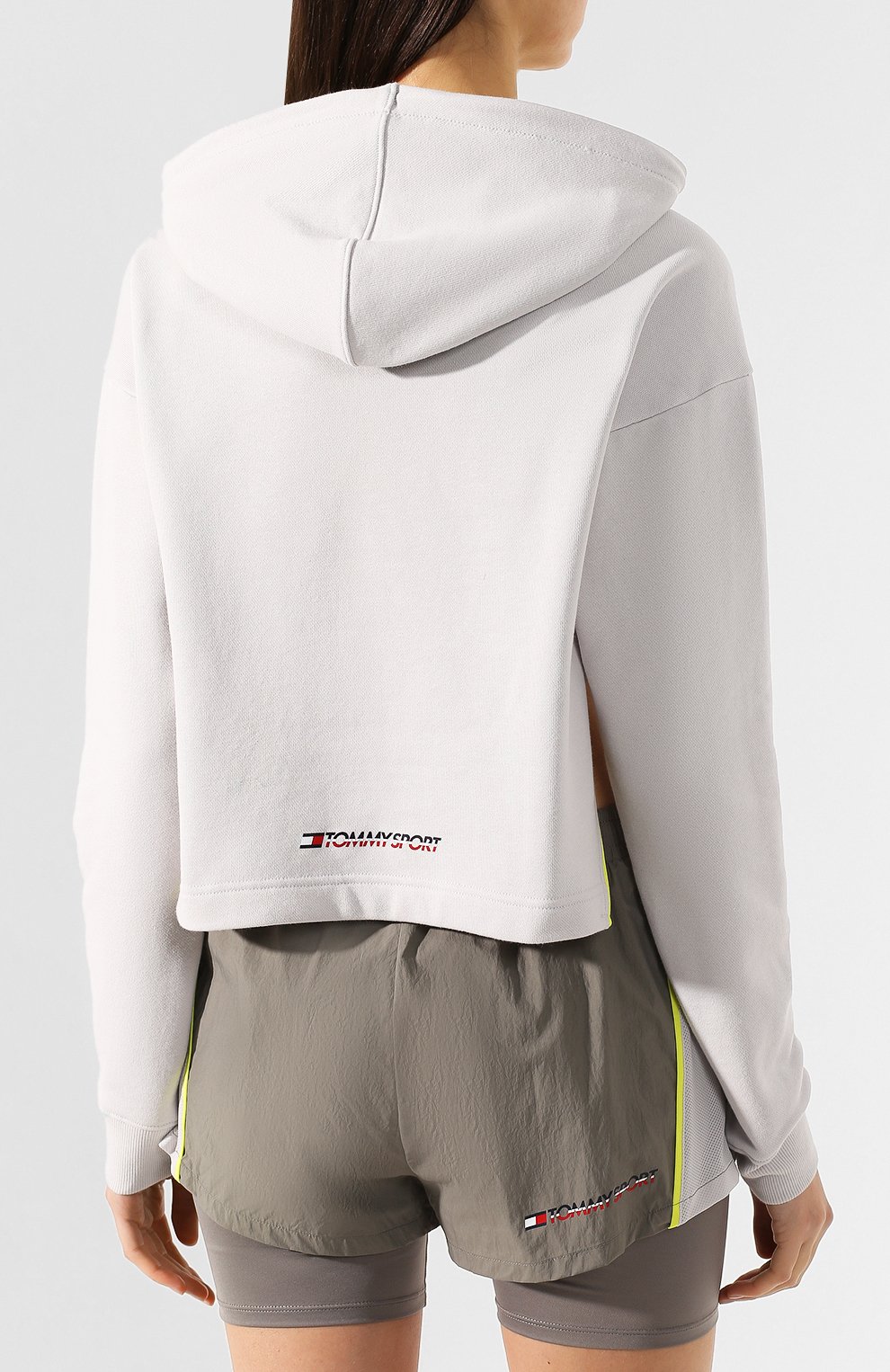 Хлопковое худи TOMMY HILFIGER серого цвета по цене 8490 руб., арт. S10S100517, фото 4 Хлопковое худи TOMMY HILFIGER, арт. S10S100517, фото 4