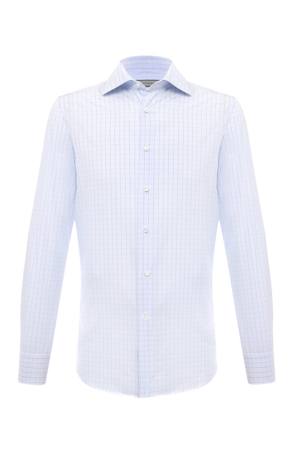 Хлопковая сорочка CANALI голубого цвета по цене 27000 руб., арт. X18/GD03070, фото 1 Хлопковая сорочка CANALI, арт. X18/GD03070, фото 1
