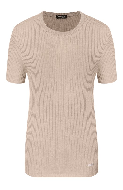 Пуловер из шерсти и вискозы Kiton D5872202 Бежевый D5872202
