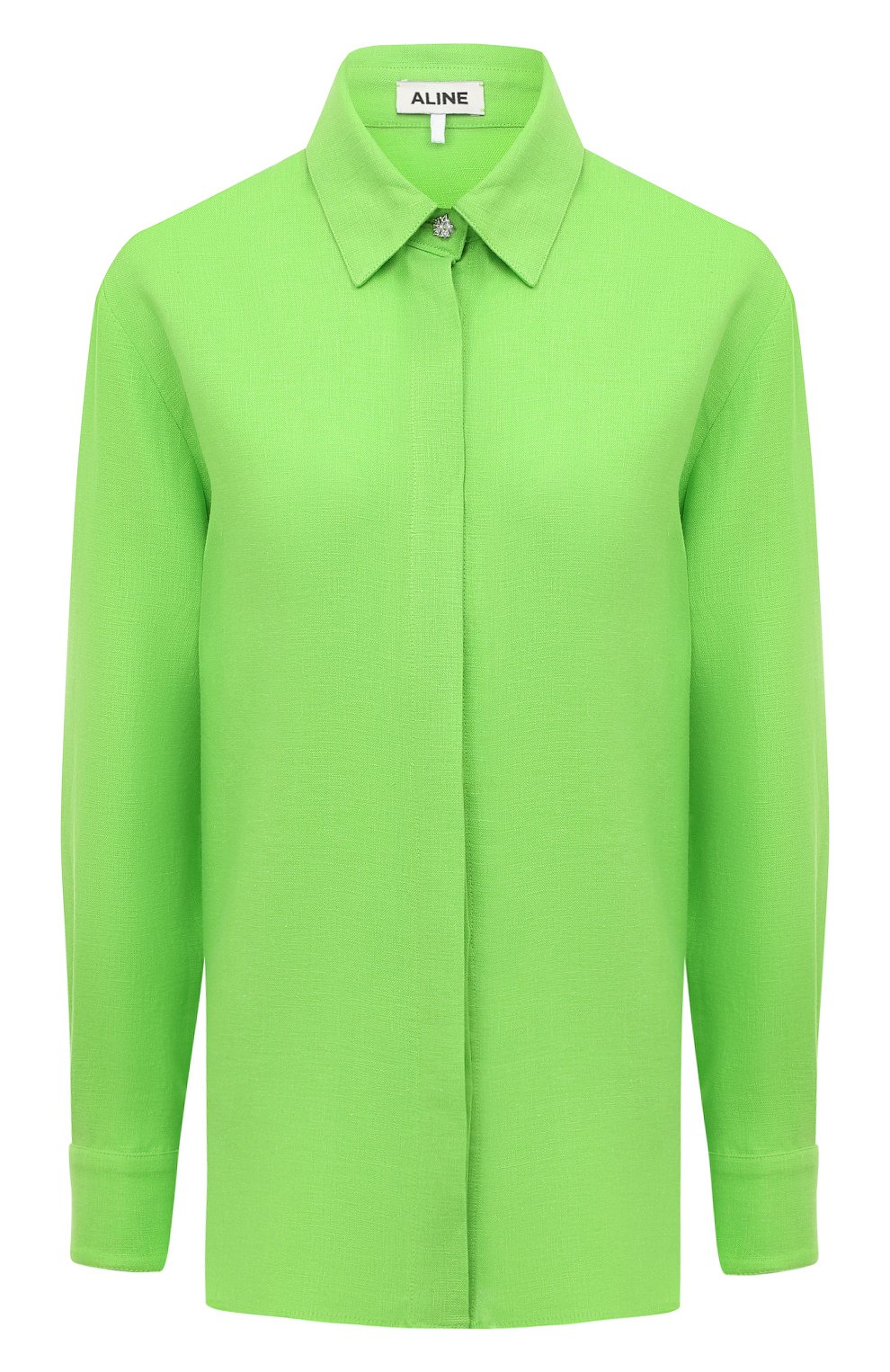 Льняная рубашка ALINE зеленого цвета по цене 22500 руб., арт. AL070701, фото 1 Льняная рубашка ALINE, арт. AL070701, фото 1