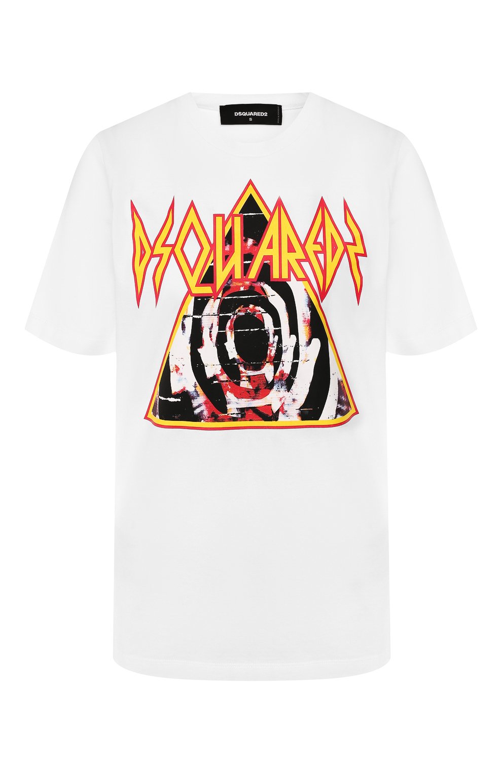 Хлопковая футболка DSQUARED2 белого цвета по цене 19950 руб., арт. S72GD0165/S22844, фото 1 Хлопковая футболка DSQUARED2, арт. S72GD0165/S22844, фото 1