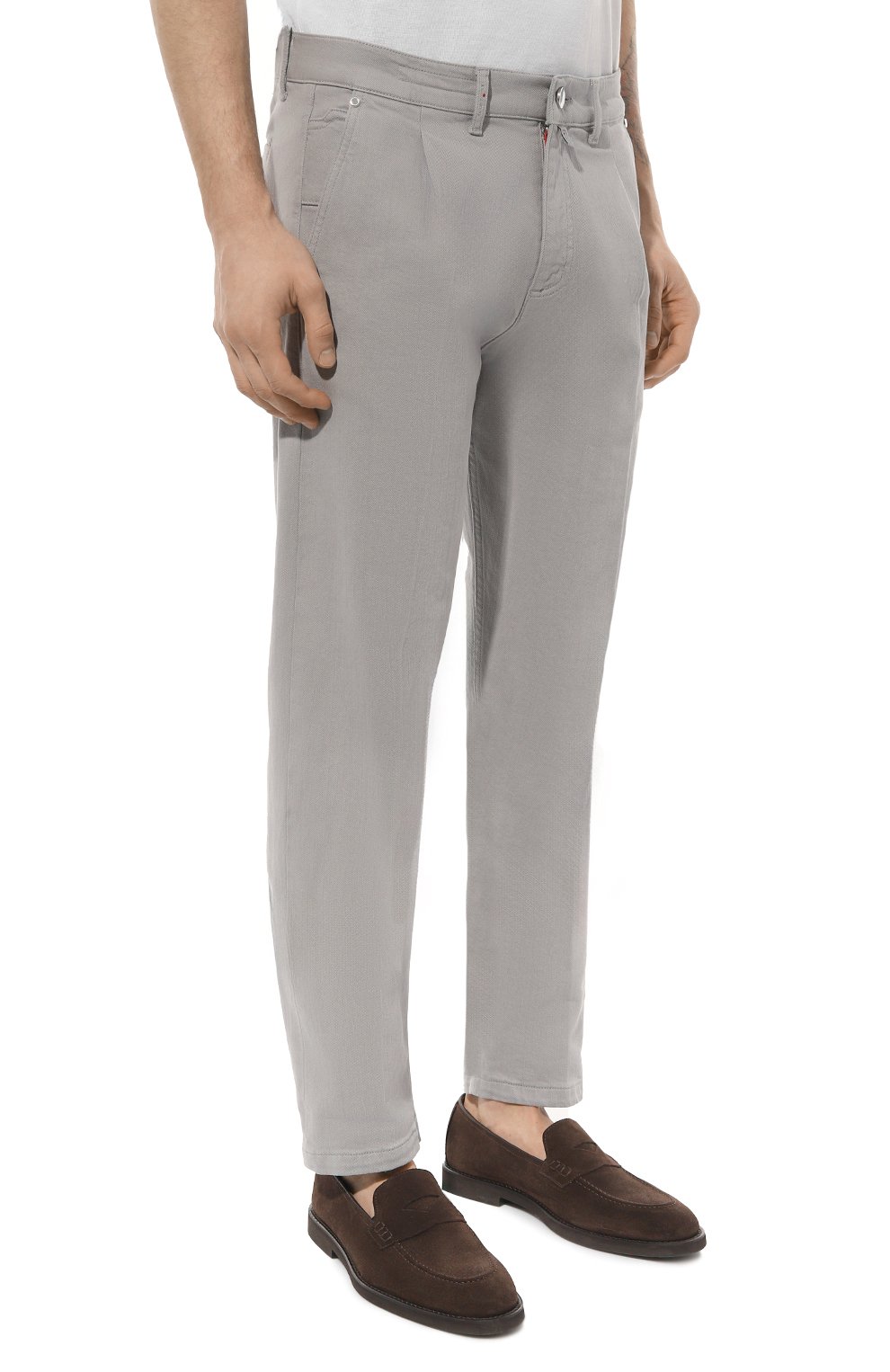 Хлопковые брюки KITON светло-серого цвета по цене 98550 руб., арт. UFPCARK0602D, фото 3 Хлопковые брюки KITON, арт. UFPCARK0602D, фото 3