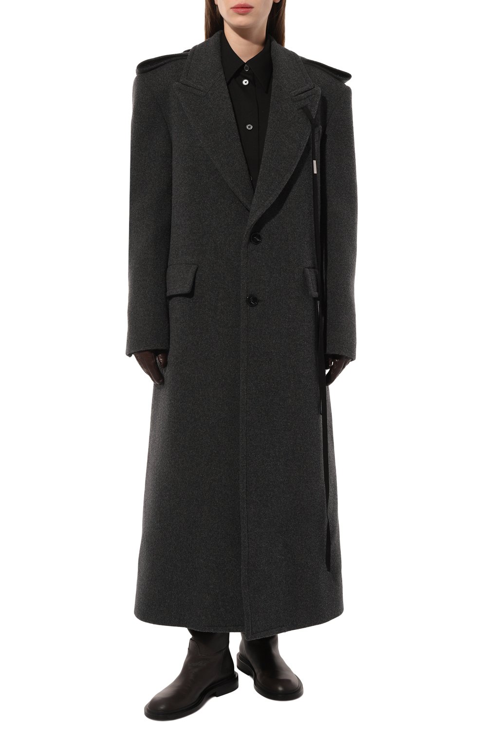 Шерстяное пальто ANN DEMEULEMEESTER, арт. 2402-W-C025-FA510-088, фото 2