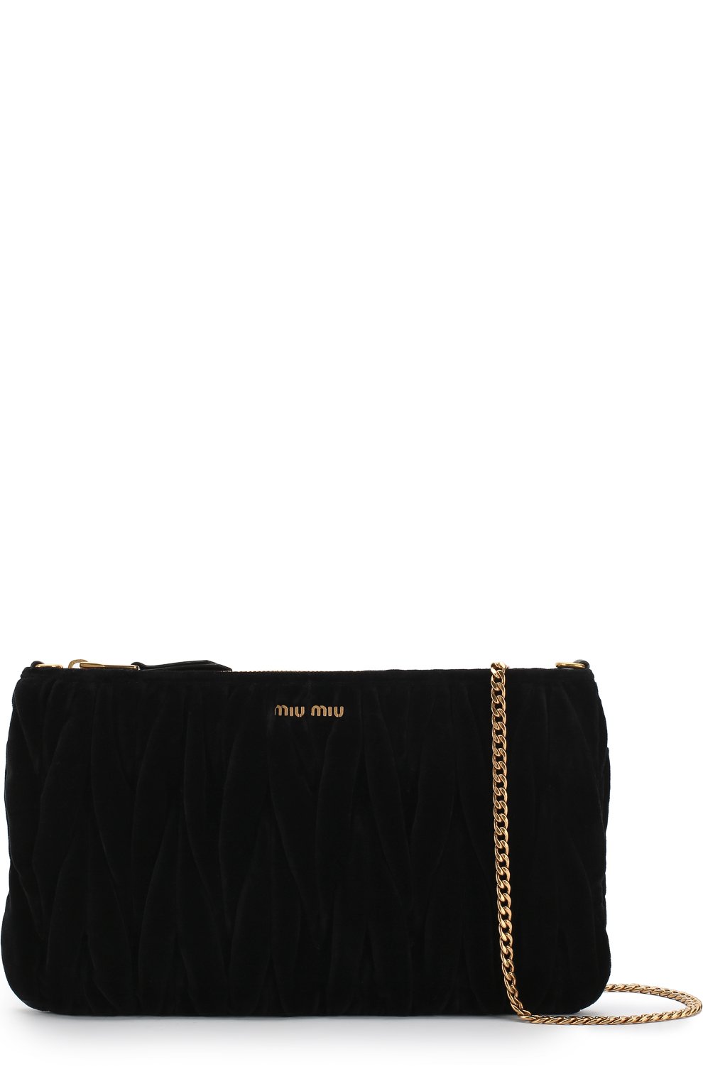 Бархатный клатч на цепочке MIU MIU, арт. 5BF354-2EOM-F0002-OOO, фото 4