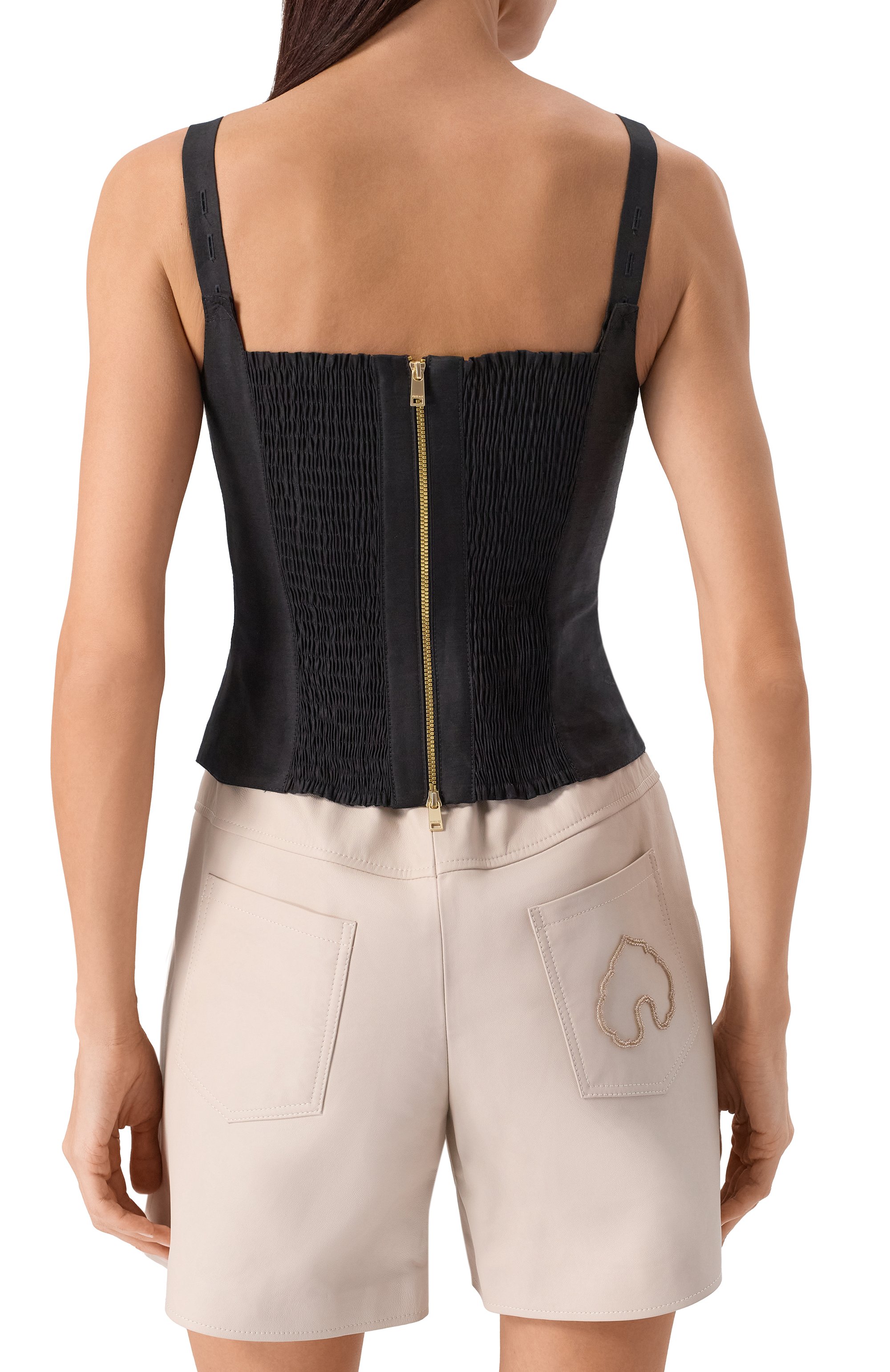 Топ-корсет из вискозы и льна FREEAGE черного цвета по цене 27940 руб., арт. WS25.TP094.2070.900, фото 4 Топ-корсет из вискозы и льна FREEAGE, арт. WS25.TP094.2070.900, фото 4