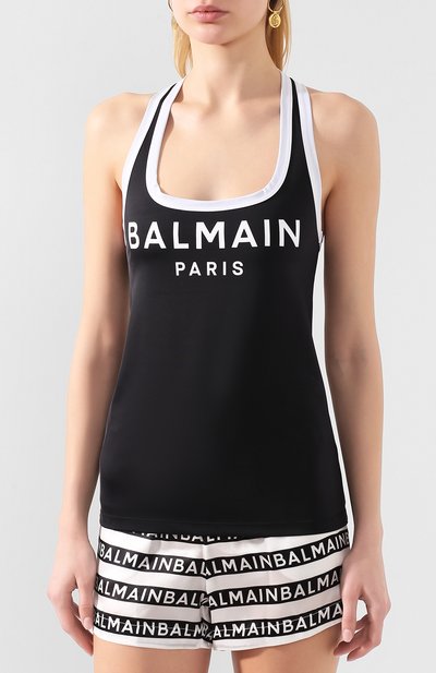 Майка BALMAIN черного цвета по цене 24050 руб., арт. BPD105000, фото 3 Майка BALMAIN, арт. BPD105000, фото 3