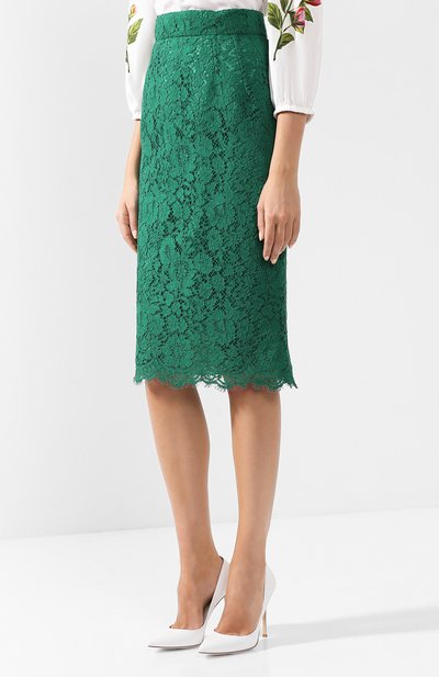 Кружевная юбка-карандаш с разрезом DOLCE & GABBANA, арт. F4BG6T/HLMHW, фото 3