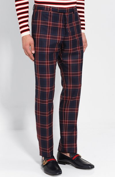 Шерстяной костюм в клетку с двубортным пиджаком GUCCI, арт. 473208/Z544D, фото 4