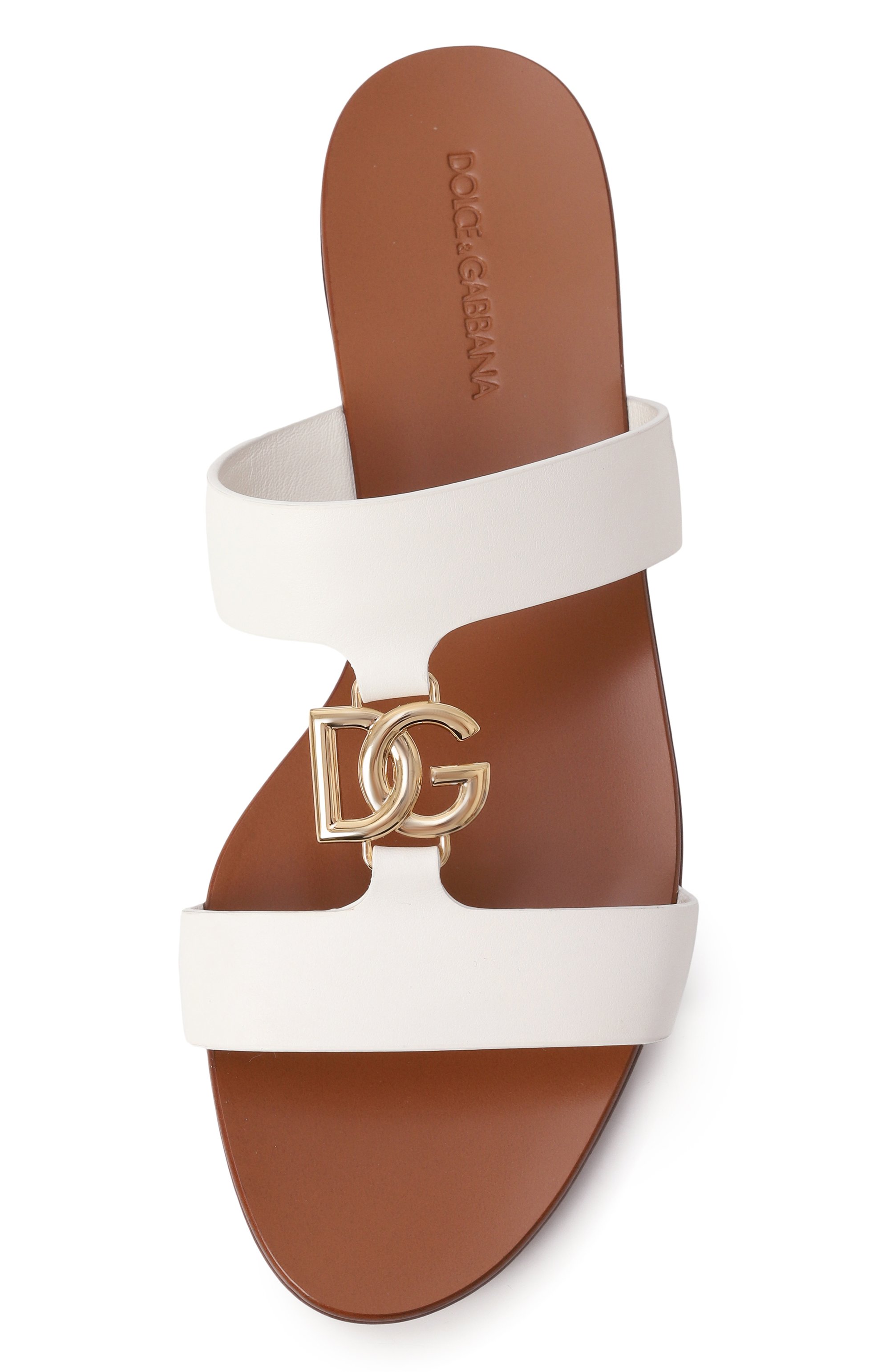 Кожаные шлепанцы bianca DOLCE & GABBANA, арт. CQ0608/AW576, фото 6