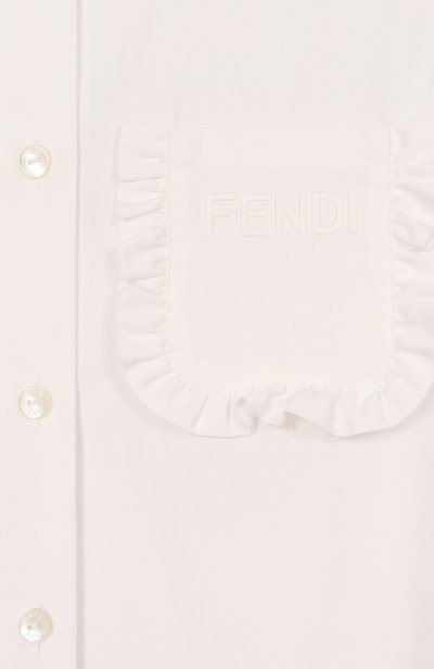 Хлопковая рубашка FENDI молочного цвета по цене 66550 руб., арт. JFC157/AEXZ/3A-6A, фото 3 Хлопковая рубашка FENDI, арт. JFC157/AEXZ/3A-6A, фото 3
