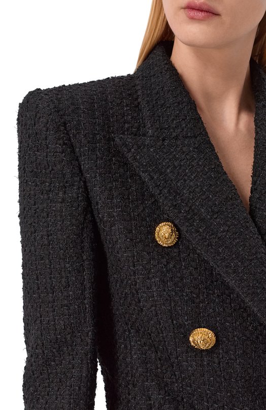 Твидовый жакет Balmain GF1SI505/XL81 Чёрный  GF1SI505/XL81 Фото 5