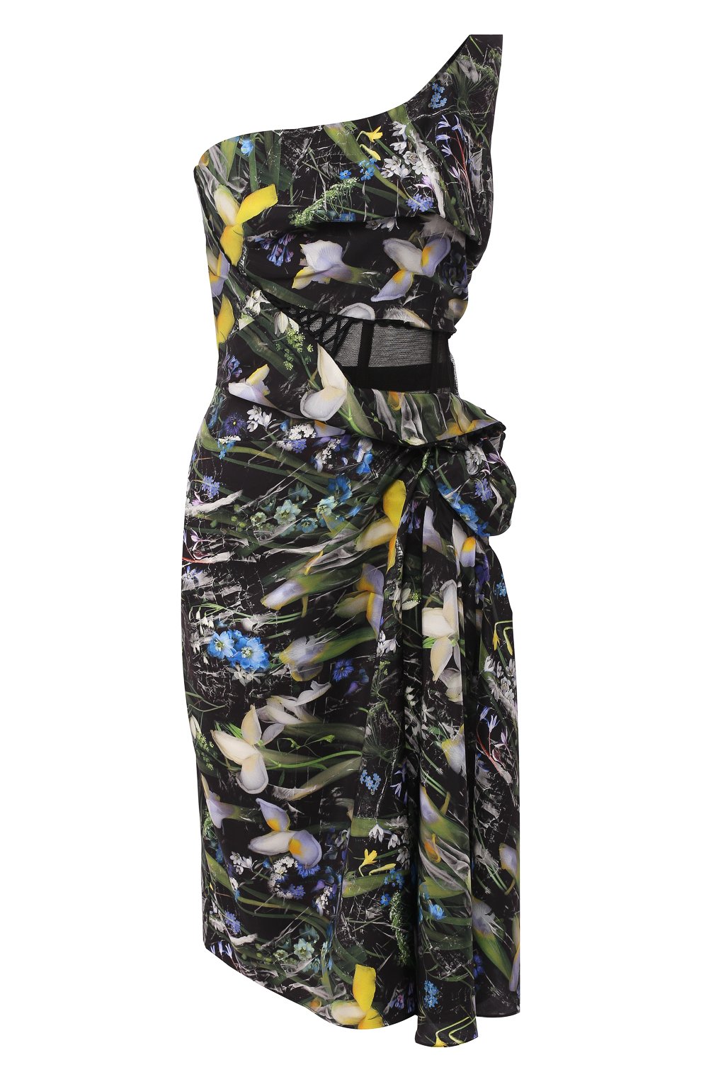 Шелковое платье ALEXANDER MCQUEEN черного цвета по цене 443500 руб., арт. 573555/QMD04, фото 1 Шелковое платье ALEXANDER MCQUEEN, арт. 573555/QMD04, фото 1